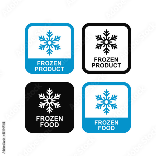 Frozen product or food logo badge template set. Suitable for information and product label