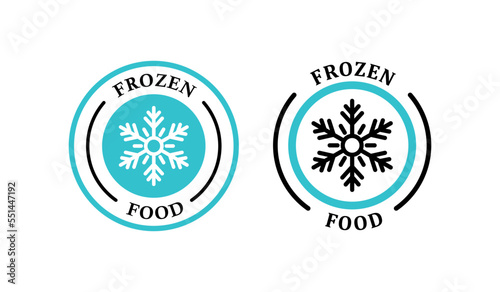 Frozen food logo badge template. Suitable for information and product label