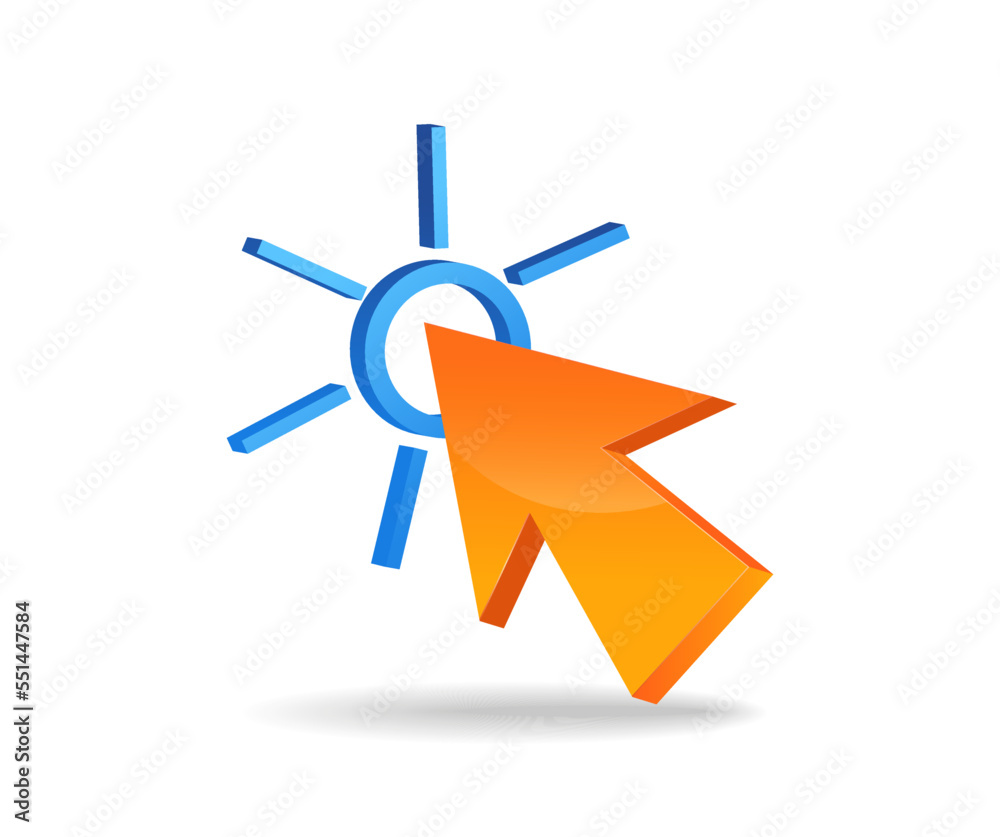 Click symbol flat 3d isometric illustration concept Click symbol flat 3d isometric illustration concept
