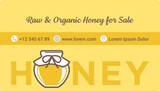 Raw and organic honey for sale, business card