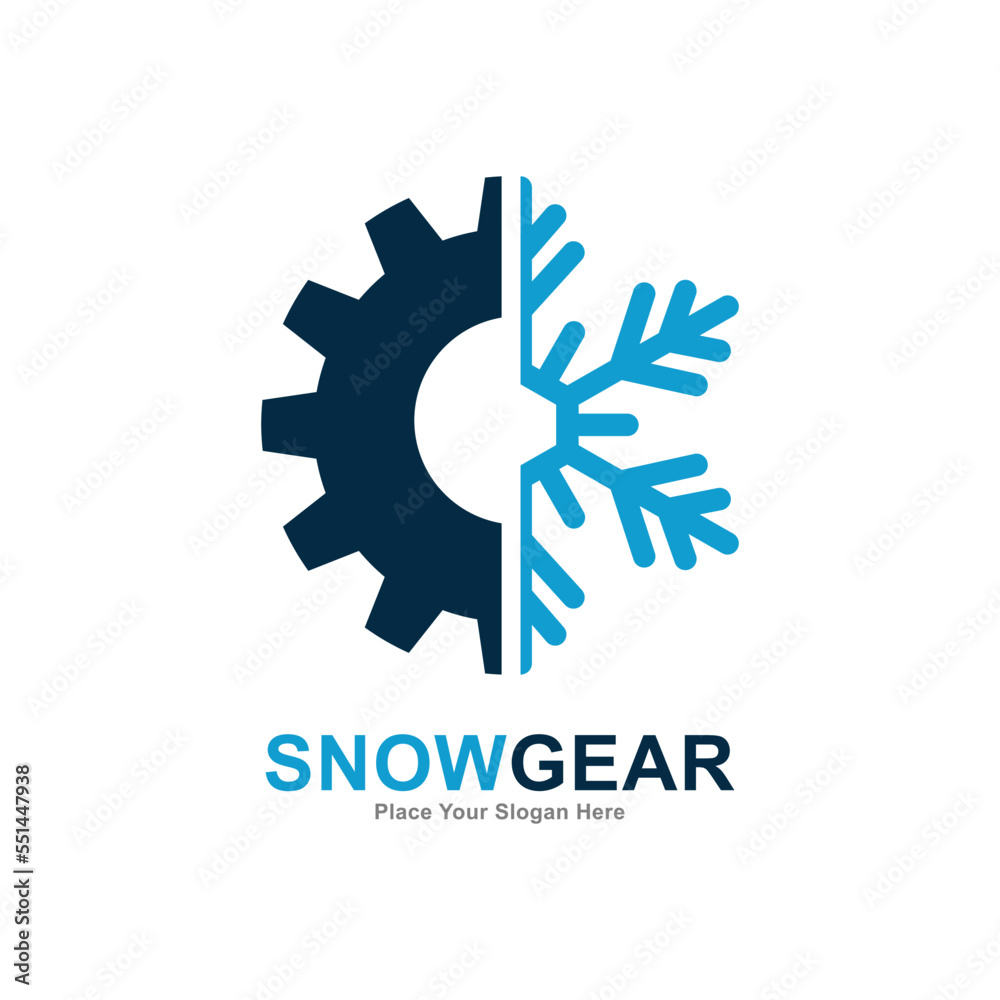 Snow gear vector logo template Suitable for industry, business, technology and weather Snow gear vector logo template Suitable for industry, business, technology and weather