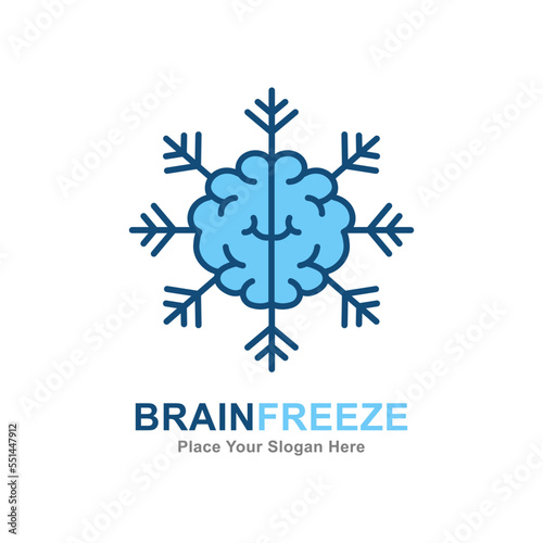 Brain freeze vector logo template. Suitable for business, weather, health 
