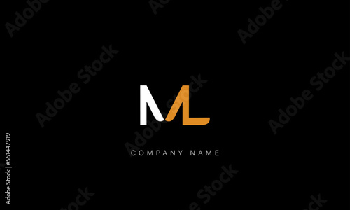 ML, LM Abstract Letters Logo Monogram