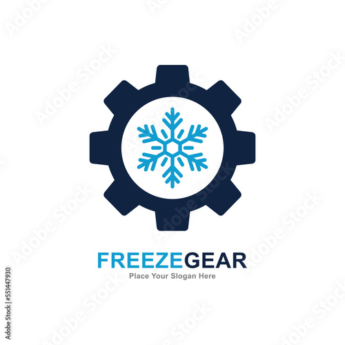 Freeze gear vector logo template Suitable for industry, business, technology and weather