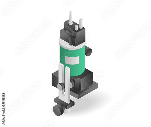 Flat 3d isometric illustration concept of electric profiling machine