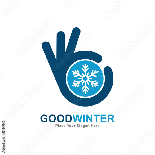 Good winter logo vector template. Suitable for business, web, shop, weather and hand symbol