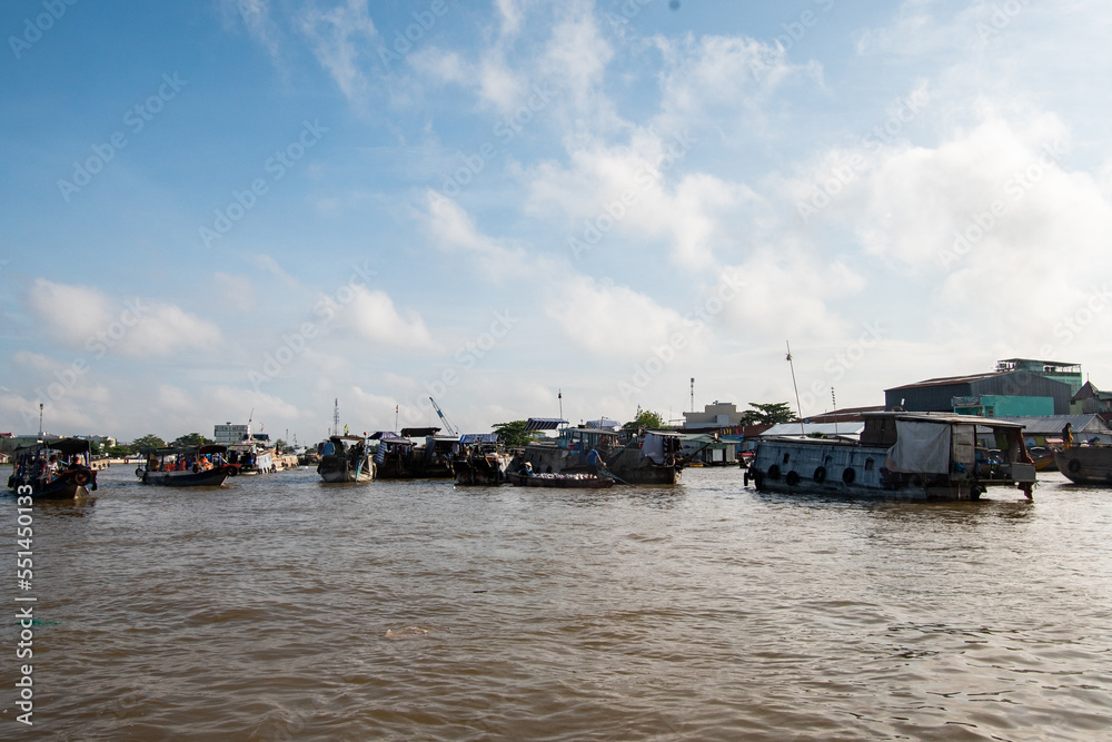 Boats on the Mekong Delta