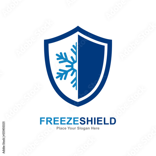 Freeze shield logo vector template. Suitable for business, winter, technology and secure