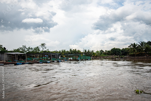 Floating Fish Farm on the Mekong River