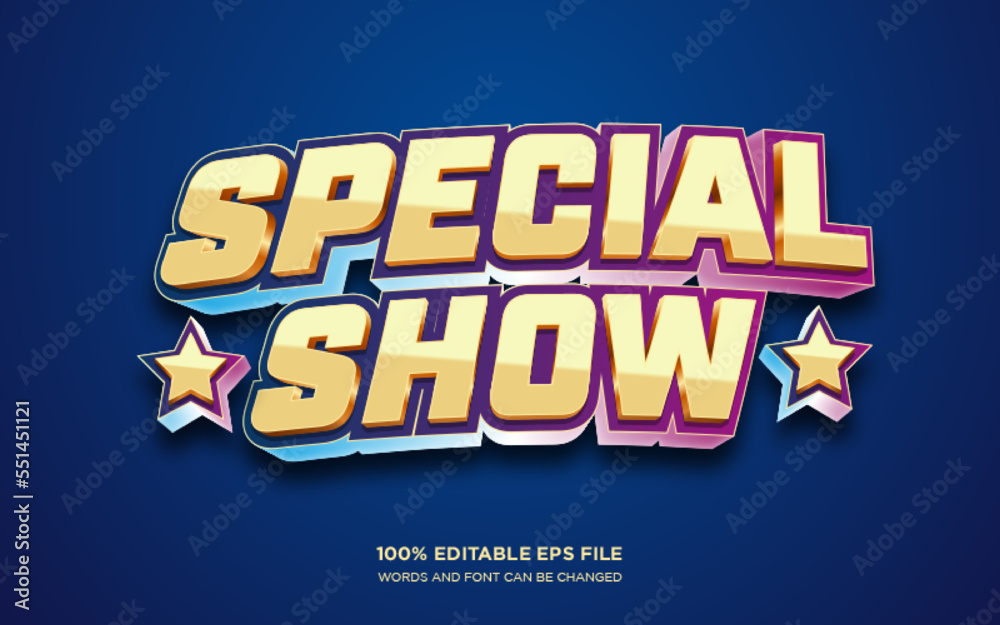 Special Show 3D editable text style effect	
