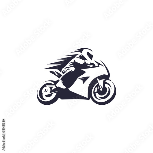 vector logo for motorcycle in white background, used for logo and illustration