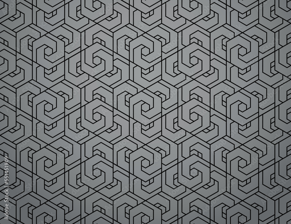 Abstract geometric pattern. A seamless vector background. Black and gray ornament. Graphic modern pattern. Simple lattice graphic design