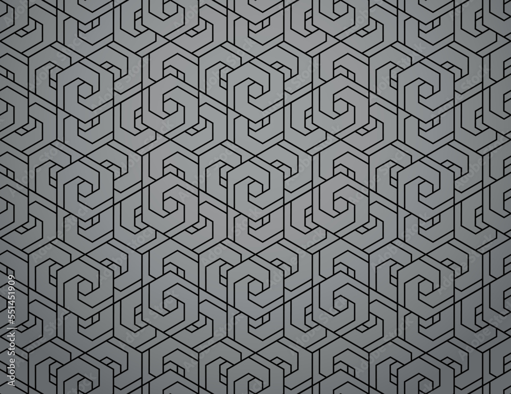 Abstract geometric pattern. A seamless vector background. Black and gray ornament. Graphic modern pattern. Simple lattice graphic design