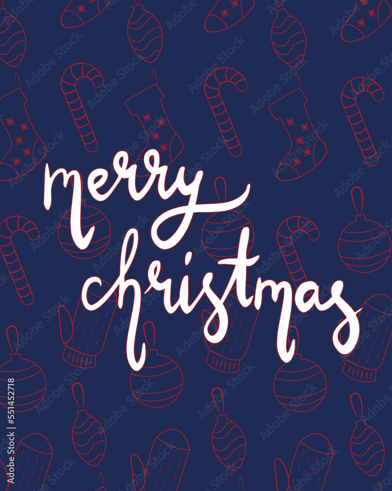 Cute seamless Christmas pattern. Illustration for cards, posters, flyers, webs and other use.