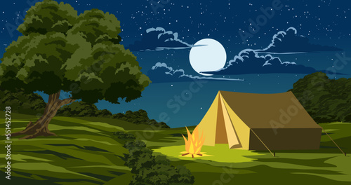 camping in the night