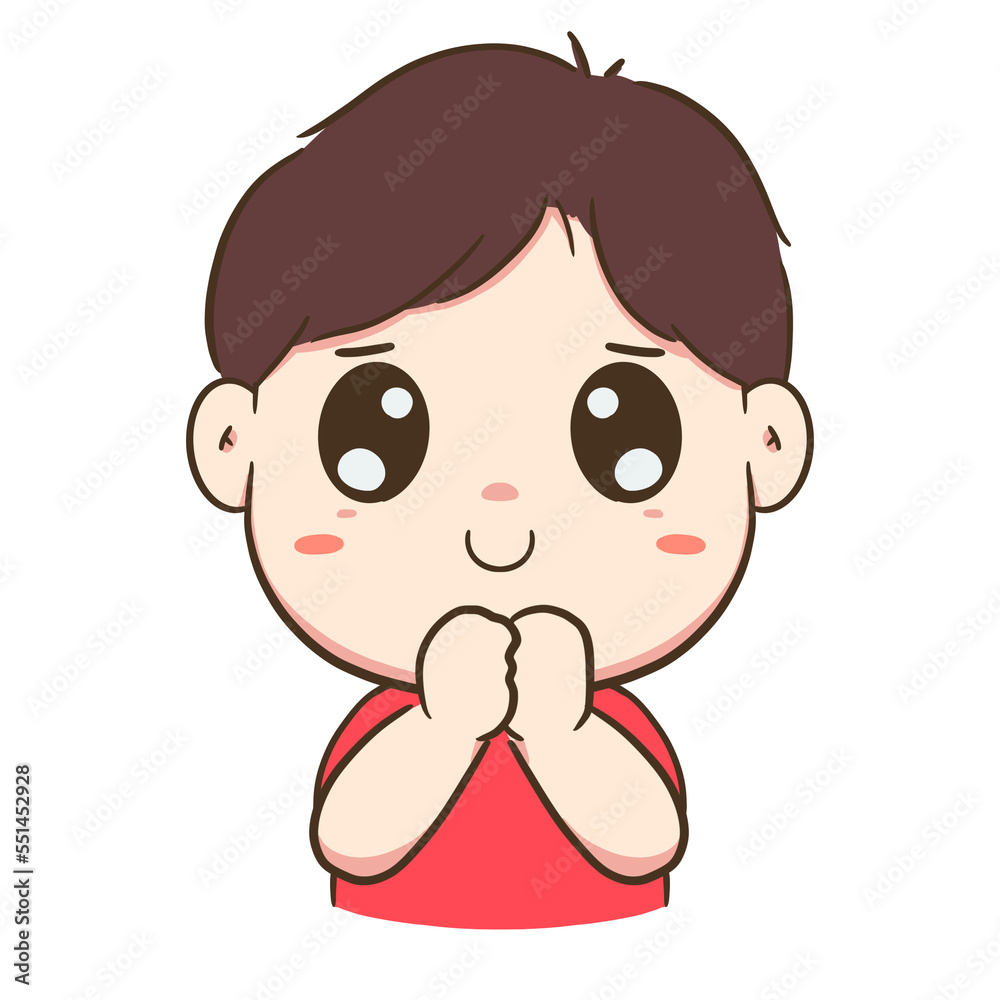 cute boy praying