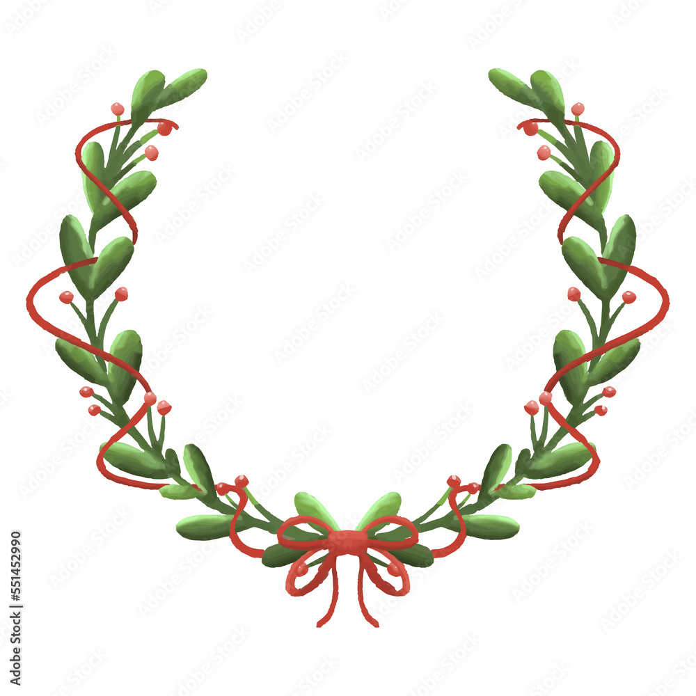 Naklejka premium Christmas wreath illustration
