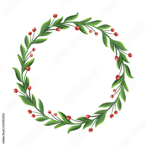 Christmas wreath illustration