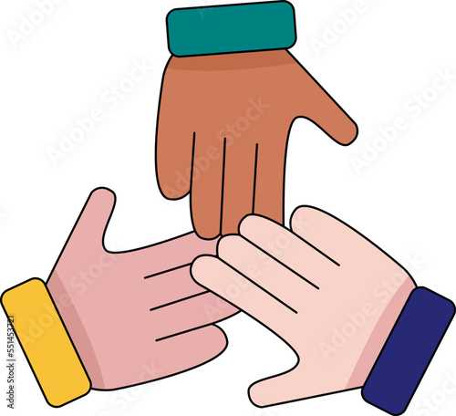 3 hands icon representing unity