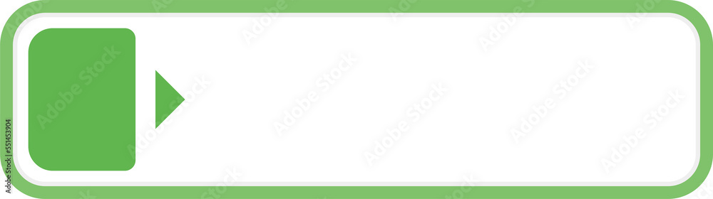 Green long rectangular note paper with buttons, vector template illustration Green long rectangular note paper with buttons, vector template illustration