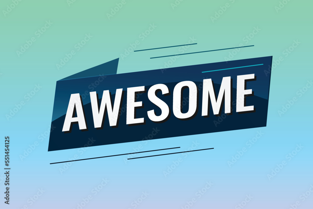 awesome word concept vector illustration with lines 3d style for social ...