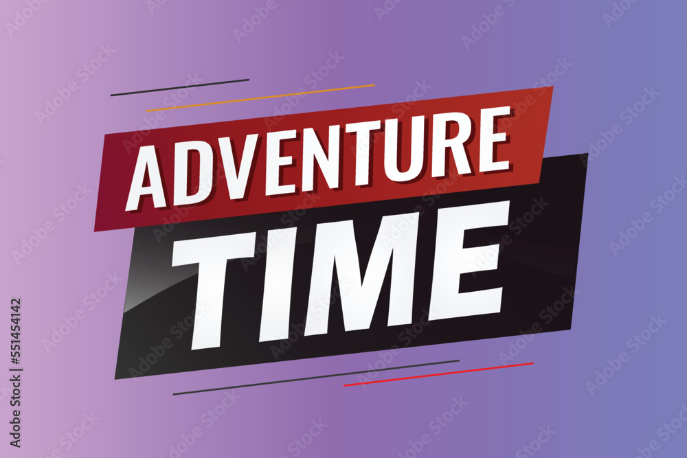 Adventure time word concept vector illustration with lines 3d style for social media landing page, template, ui, web, mobile app, poster, banner, flyer, background, gift card, coupon, label, wallpaper