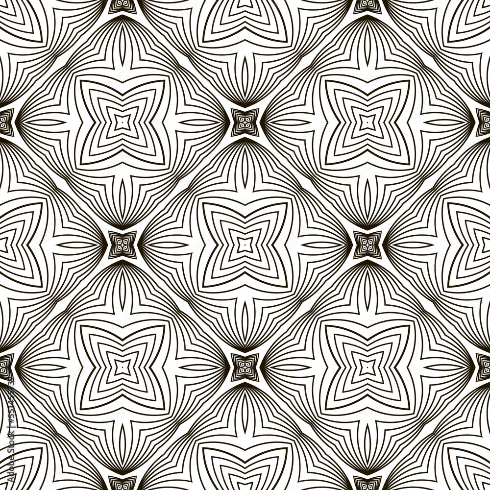 Line Icon Seamless Pattern Isolated on White Background.