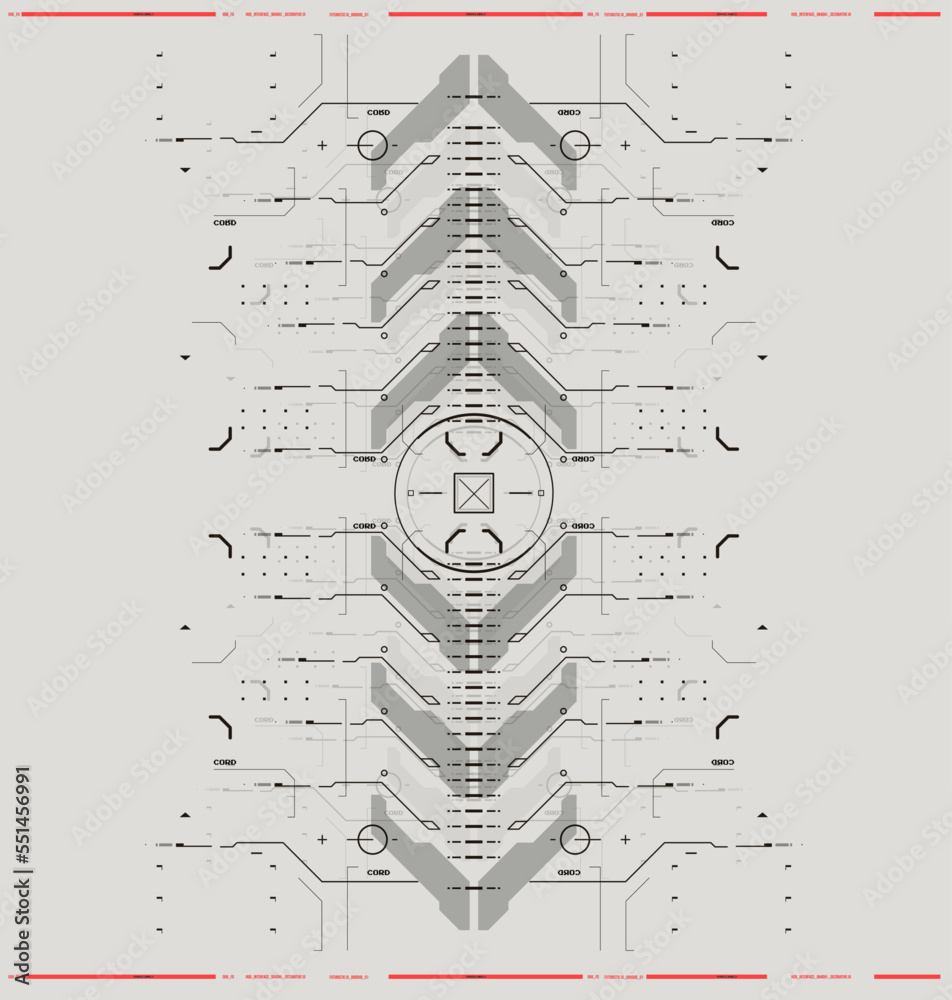 Cyberpunk futuristic poster. Tech Abstract poster template with HUD ...