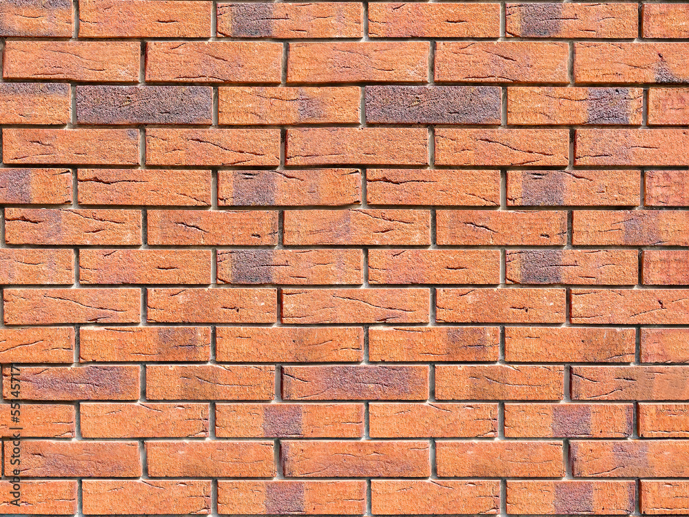 Obraz premium brick wall background. abstract background texture with decorative smooth red brickwork.