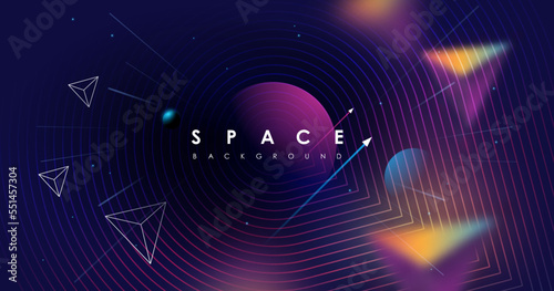 Vector Universe background for presentation design. Brochure template with space elements.
