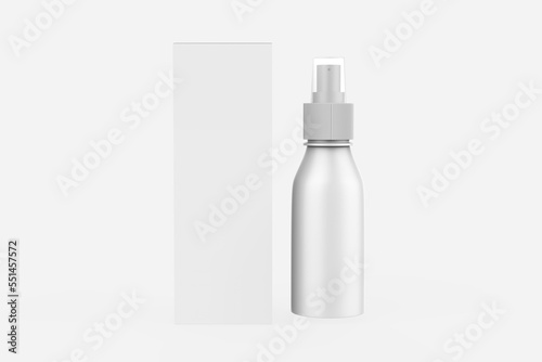 cosmetic spray bottle mockup isolated on white background. 3d illustration