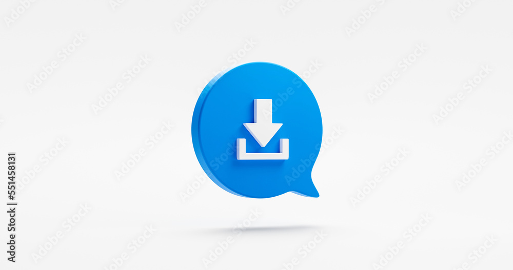 Download arrow 3d icon downloading interface isolated on white background of blue speech bubble message symbol concept or load online file storage folder and save document cloud internet browser sign. Download arrow 3d icon downloading interface isolated on white background of blue speech bubble message symbol concept or load online file storage folder and save document cloud internet browser sign.