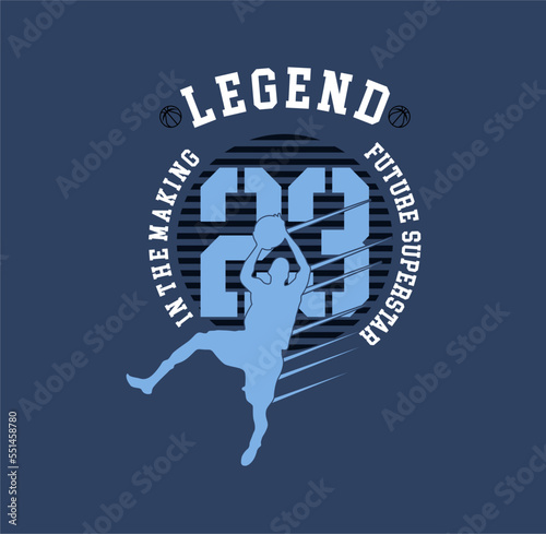 Basket ball,Brooklyn,Legend graphic t-shirt design, ball print, vector illustration. 