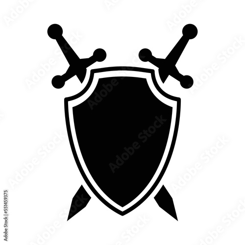 shield and sword icon vector design template in white background