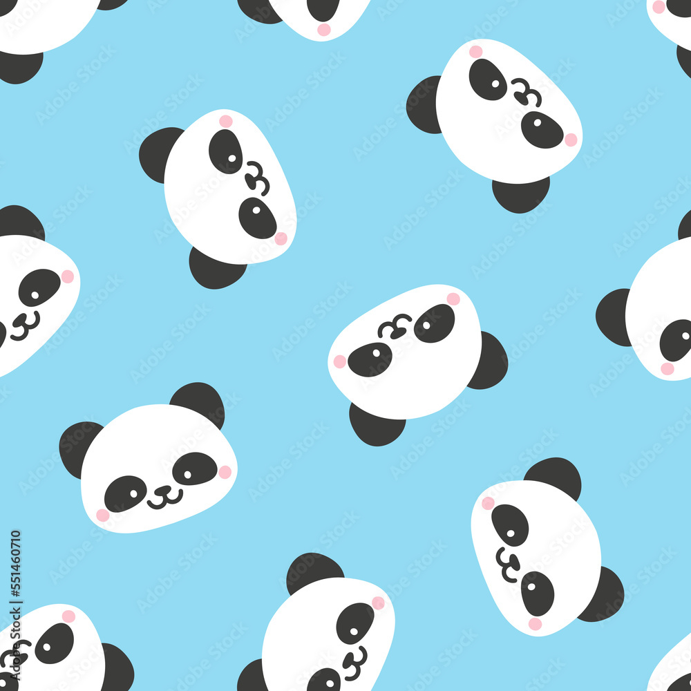 Seamless pattern with panda bear heads Seamless pattern with panda bear heads