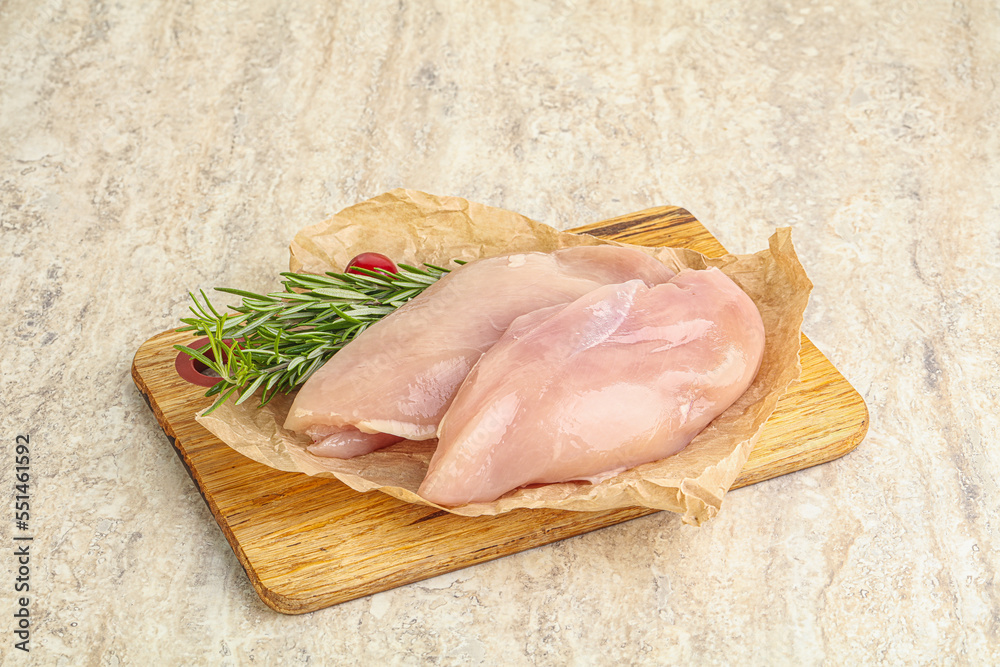 Raw chicken breast fillet for cooking