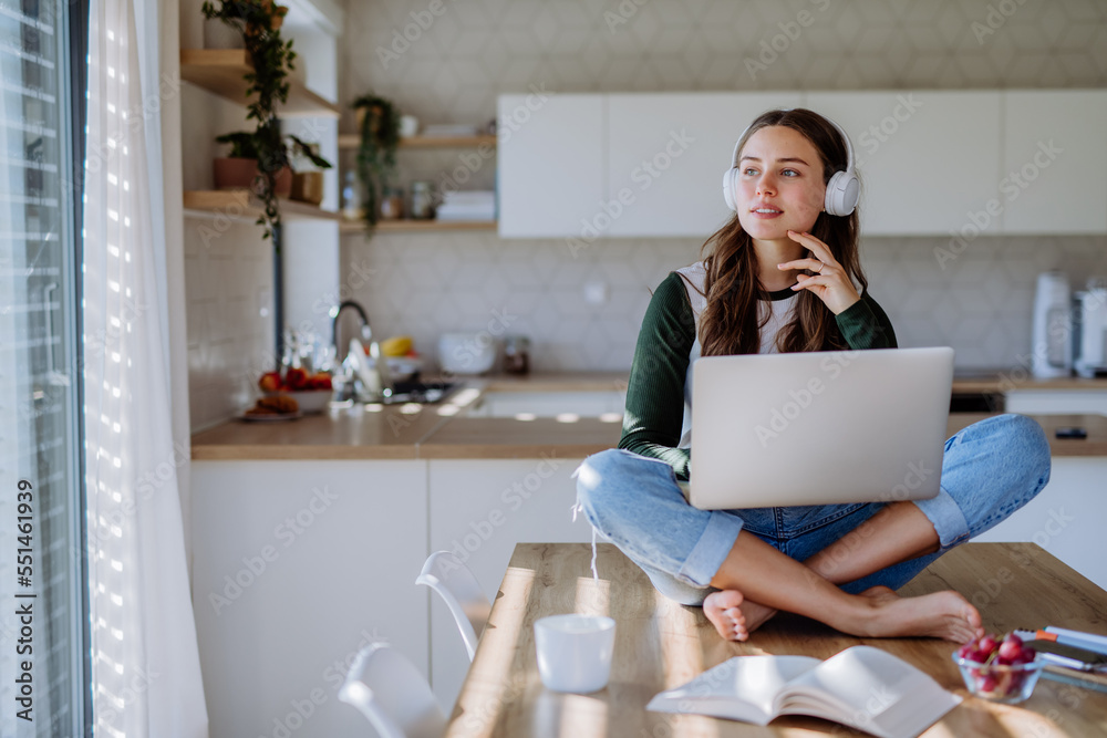 Young woman having homeoffice in her apartment. Young woman having homeoffice in her apartment.