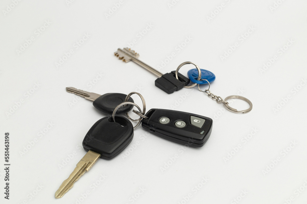 Car keys on white background Car keys on white background
