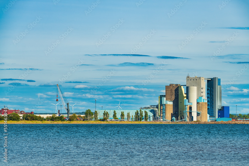 Halmstad industrial port at Kattegat sea in Sweden