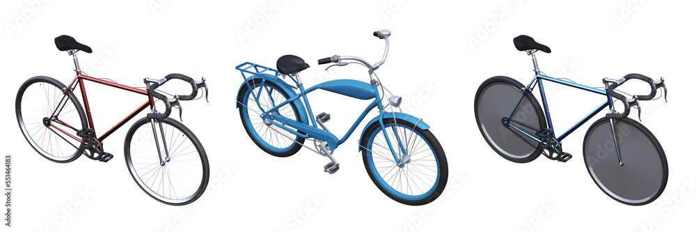 bicycle, isolated on white background, 3D illustration, cg render bicycle, isolated on white background, 3D illustration, cg render