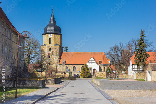 Historic castle and church in Schochwitz, Germany
