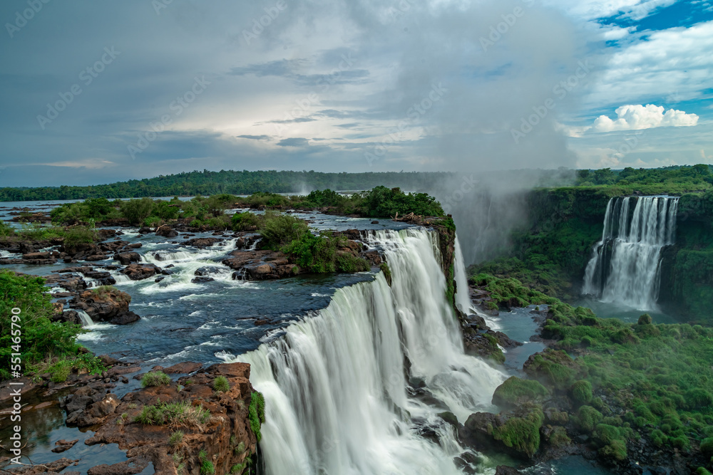 Iguazu Falls on the border of Brazil and Argentina in South America
