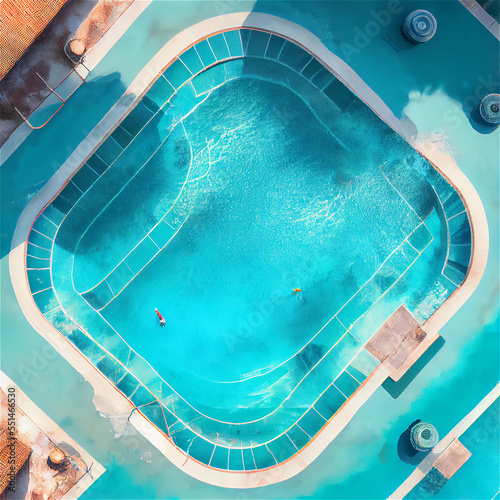 Swimming pool, aerial view