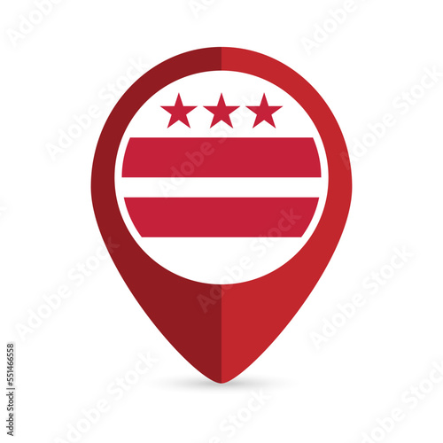 Free Download Map pointer with flag District of Columbia state. Alabama flag. Vector illustration. - GFXLoad