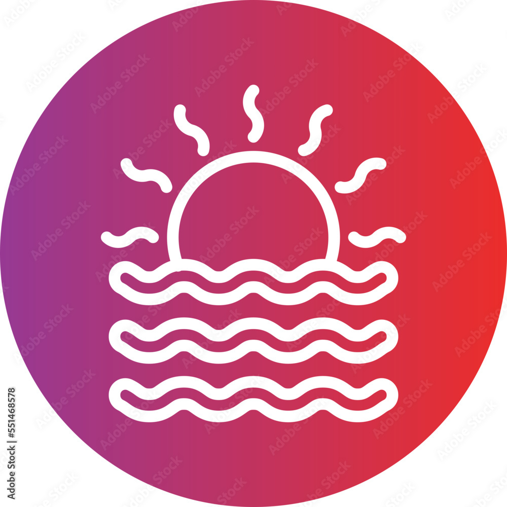 Fototapeta premium Sunset Icon Style