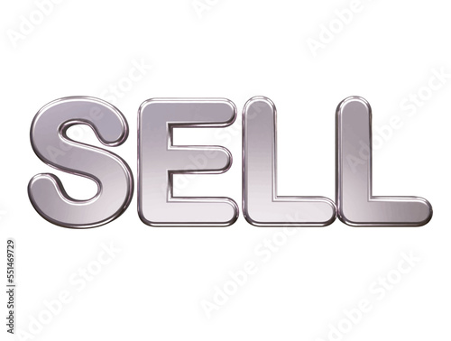 Sell text effect 3d rendering vector