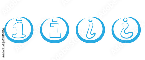 A set of information, help, support blue icons. Good for any project.