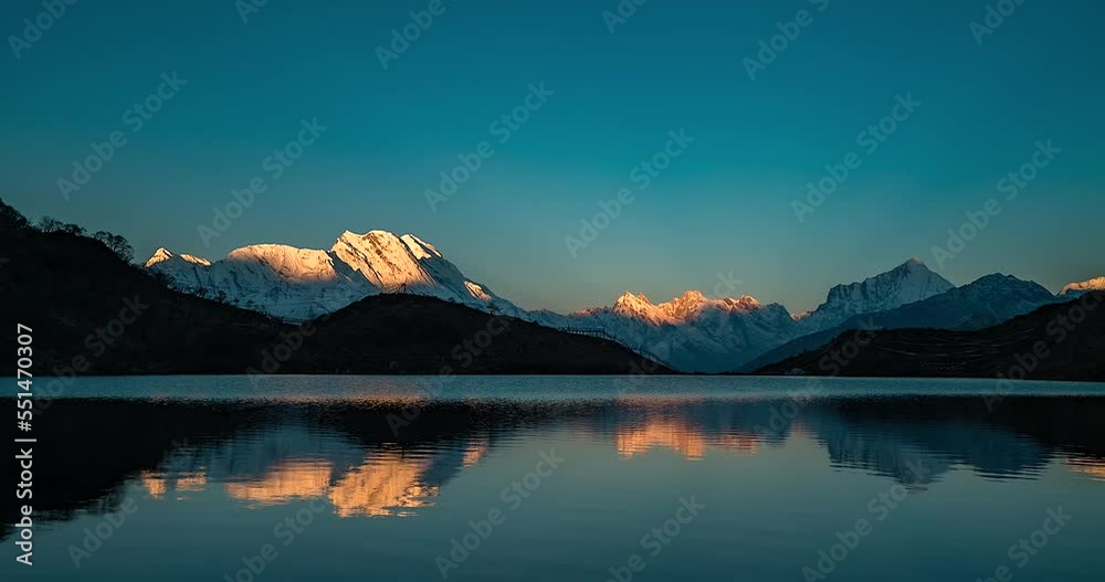 Sunset on Langjicuo God Lake, Jilong County, China