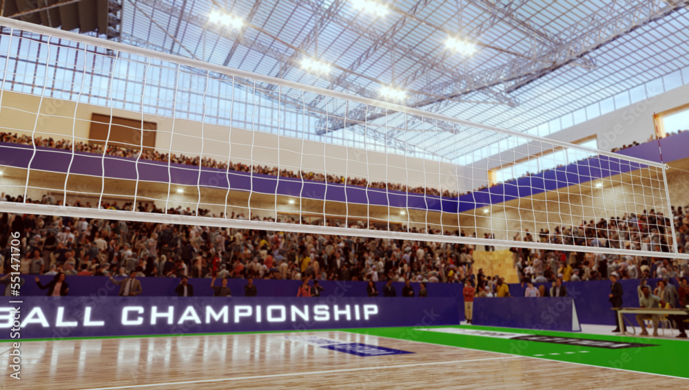 Volleyball stadium. Render 3D. Illustration. Volleyball stadium. Render 3D. Illustration.
