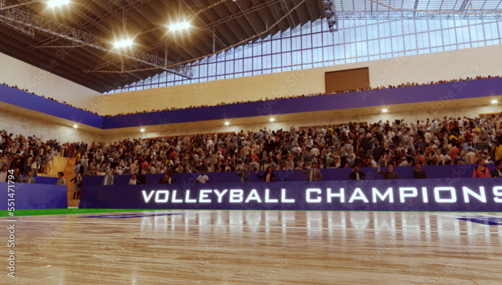 Obraz premium Volleyball stadium. Render 3D. Illustration.